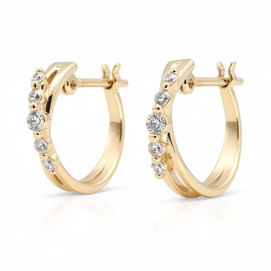 クロスライン フープピアス
