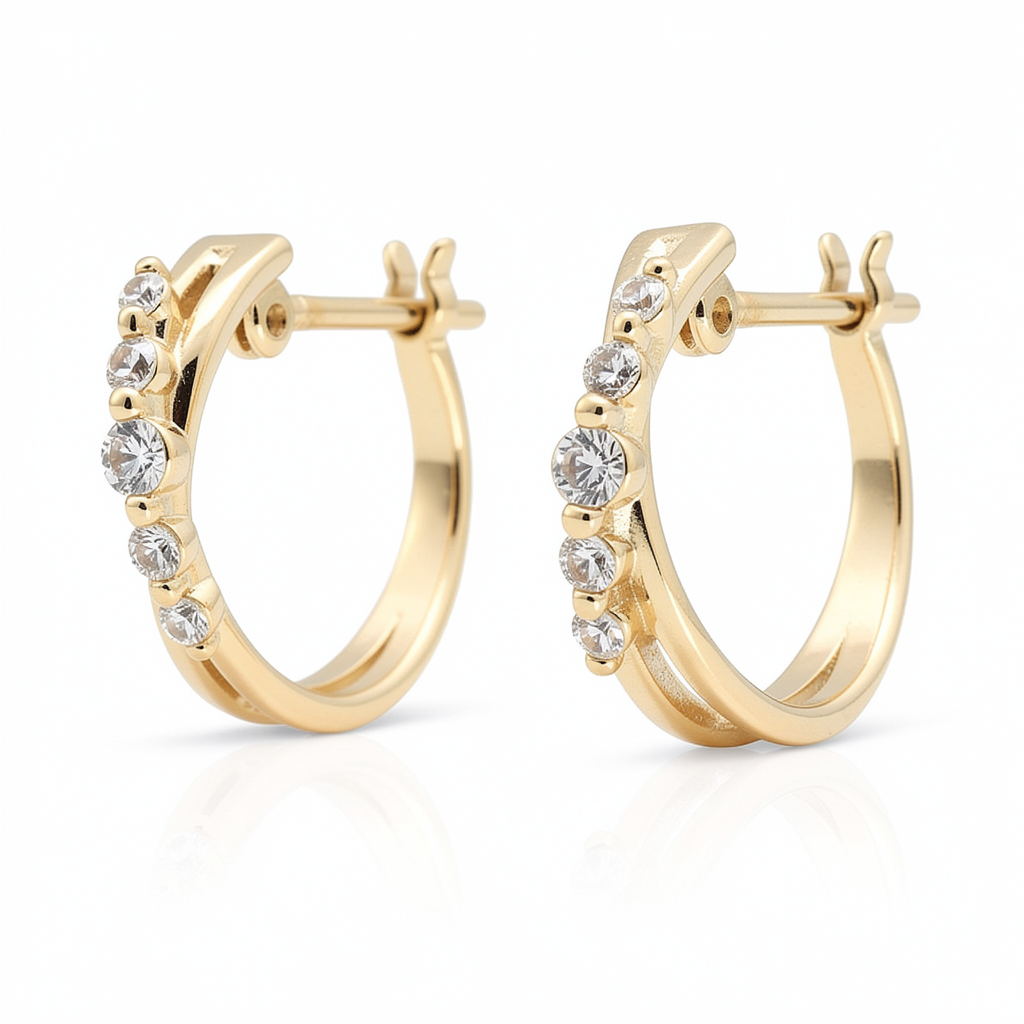 クロスライン フープピアス